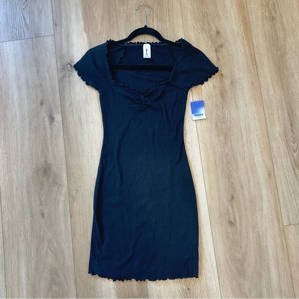 NWT Black Ribbed Midi Dress